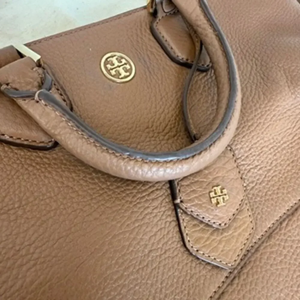 TORY BURCH Robinson Foldover Messenger Bag Brown Leather Crossbody Tote4 - Picture 10 of 13